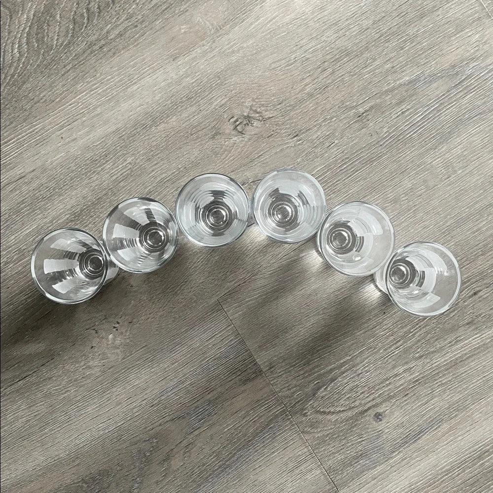 VINTAGE PIER 1 TASTING PARTY COMPLETE SET FROSTED SHOT GLASSES SET 6 PIECE SET